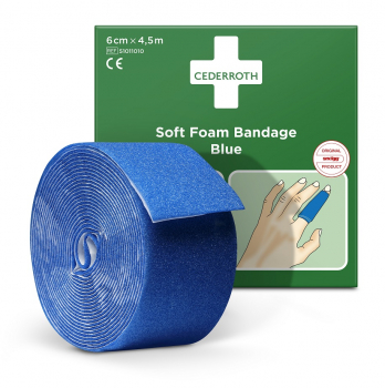 Soft Foam Bandage Blue 6 cm x 4,5 m